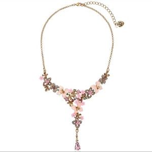 BETSEY JOHNSON - Marie Antoinette Enamel, Gold, and Crystal Flowers Necklace